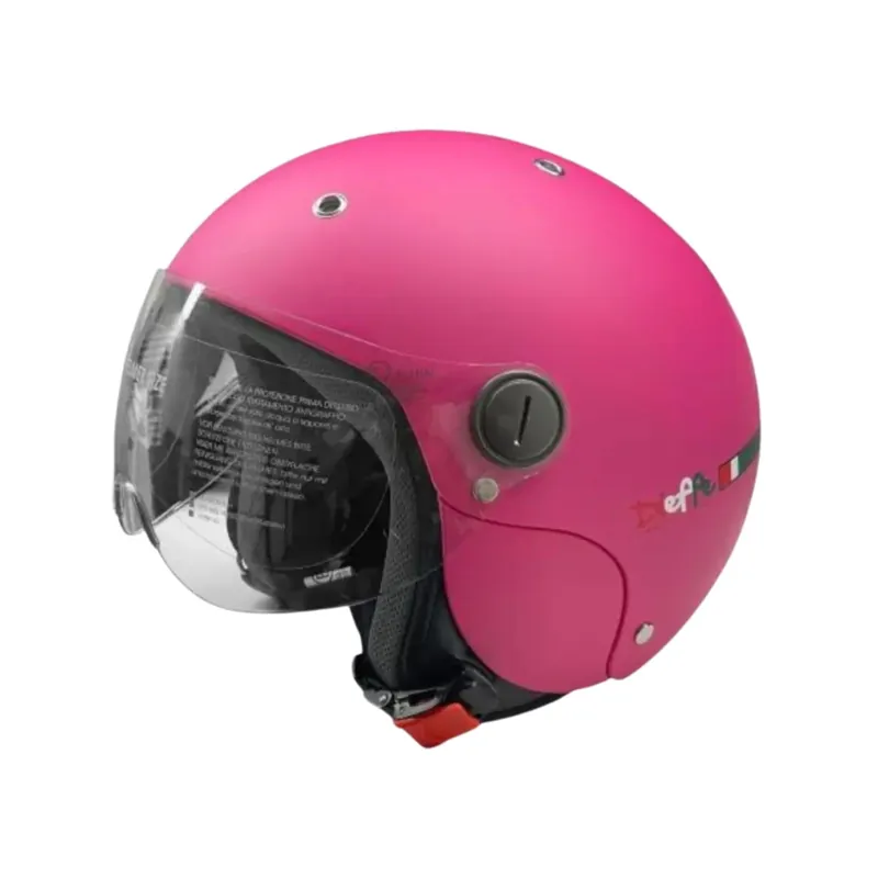 CASCO DIEFFE DF44 BAMBINO BAMBINA CASCHETTO JET USO URBANO SCOOTER FUCSIA - Acquista oggi
