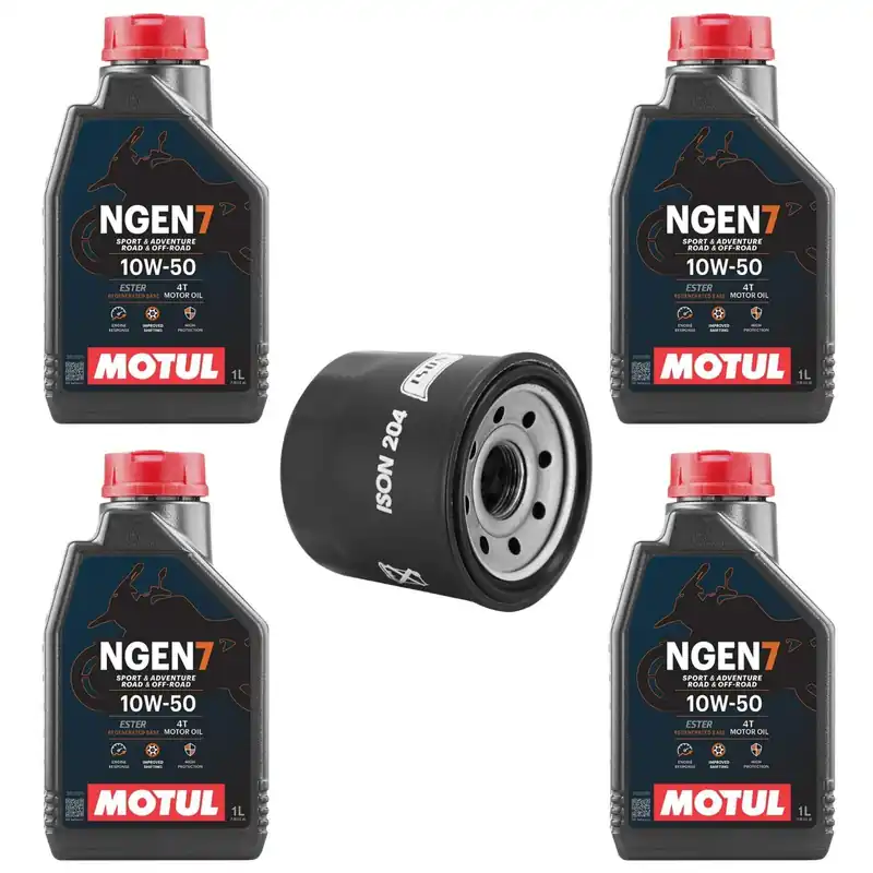 Solo pochi pezzi - Kit Cambio Olio Honda – Motul NGEN 7 10W-50 4L + Filtro Olio ISON 204
