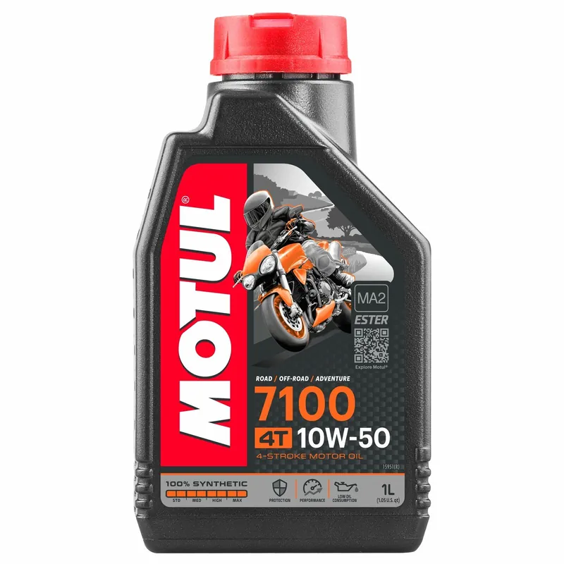 104097 FLACONE 1 litro OLIO MOTUL 7100 10w50 MA2 4T 100% Sintetico MOTO-SCOOTER | Svendita