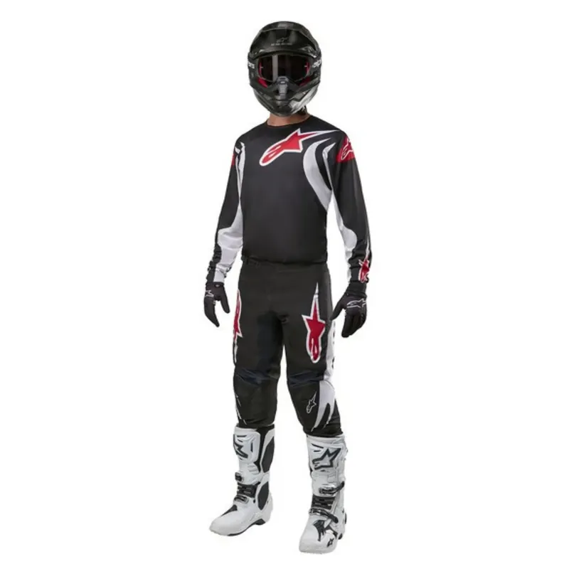 Diretto dal produttore | COMPLETO CROSS MAGLIA+PANTALONE ALPINESTARS FLUID LUCENT BLACK WHITE